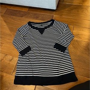Banana republic, navy and white striped shirt size m - euc